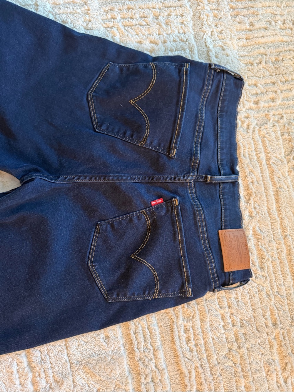 Levi’s 724 High Rise Dark Blue Straight-Leg Jeans - Picture 4 of 4